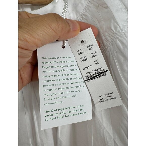 J. Crew Smock-neck puff-sleeve top in cotton poplin white sz XS - Picture 4 of 10